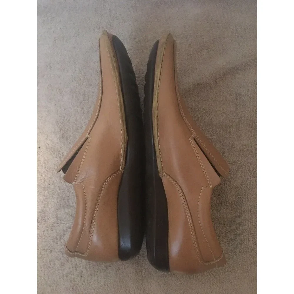 New Massimo Castello Shoes‎ Mocacin Loafers Tan Sz 10 Maroon Msrp $148